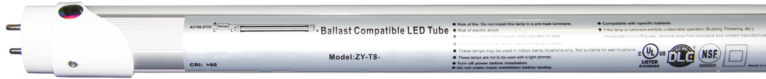 ZY-T8 LED TUBES, JAMES LIGHTING, JL LIGHTING, FLOURESCENT REPLACEMENT, 4 FOOT LED TUBES, 4 FOOT LIGHTS, COMMERCIAL LED LIGHTING, COMMERCIAL LEDS, LED LIGHTS, LED LIGHTING, ZY-T8-